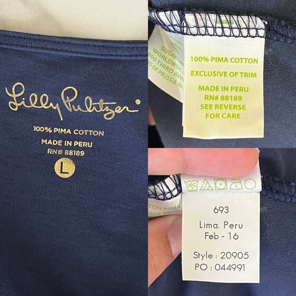 Lilly Pulitzer Women’s Size L Navy Pima Cotton Marina Embroidered Shirt Dress - Picture 4 of 14